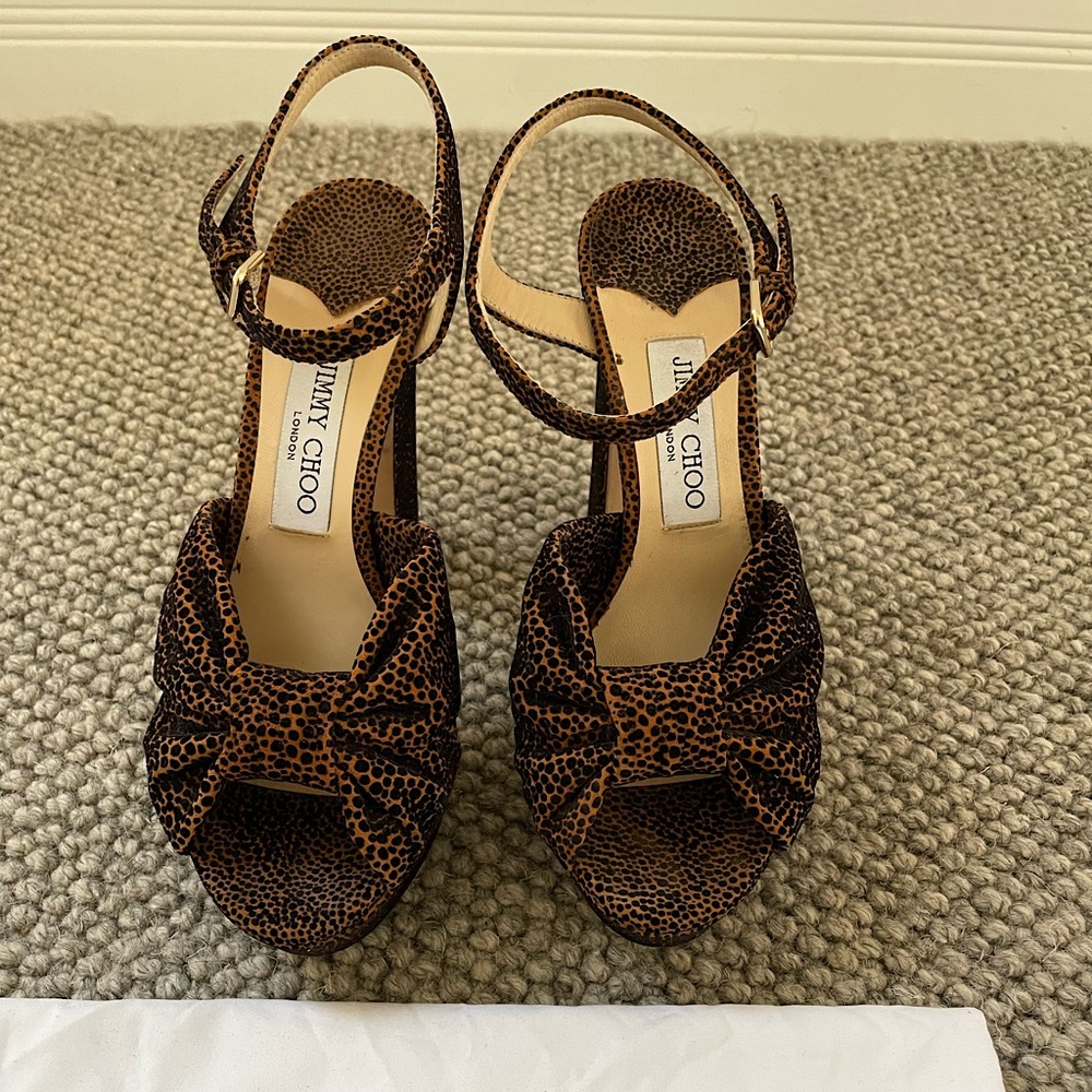 Jimmy Choo Leopard Platform Sandal